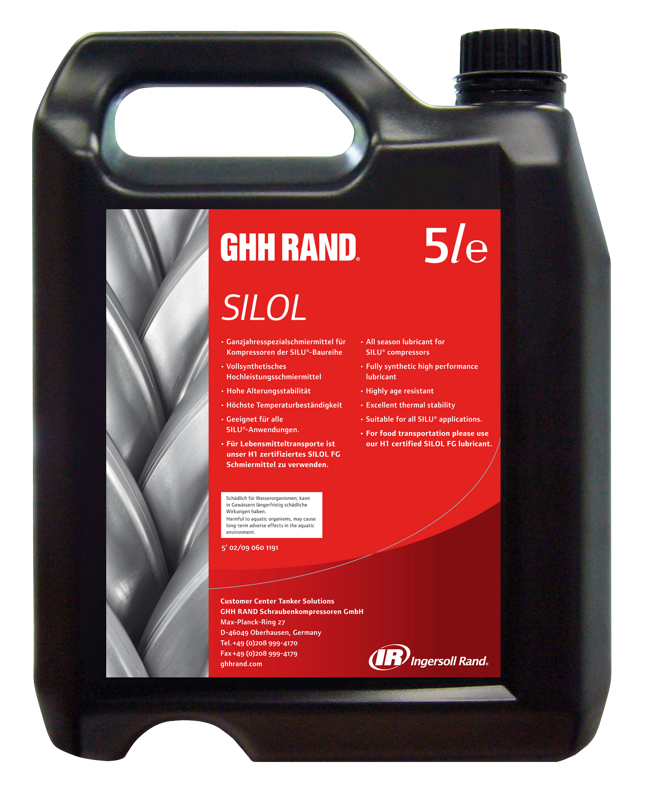 olej ghh rand Silol® 5 Litrov pre kompresory  na silocisterny Ingersoll Rand